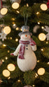 Primitive Christmas 4.25 Inch Glittered Resin Vintage Snowmen Ornaments 2 Styles - The Primitive Pineapple Collection