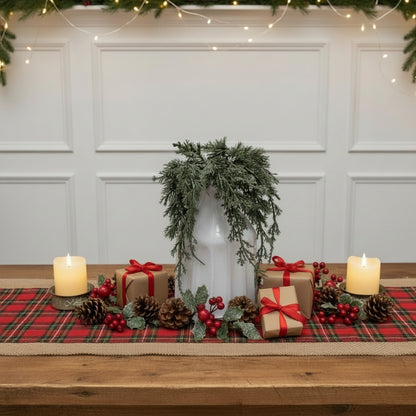 Primitive Colonial Christmas 1.5" Dripping Soft Touch Juniper Candle Ring