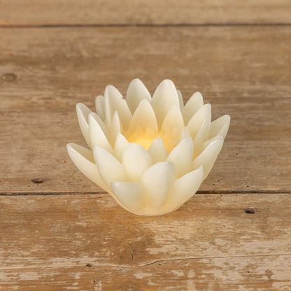 Primitive Ragon House Cream LED Flower Candle 5" w/ Timer - The Primitive Pineapple Collection