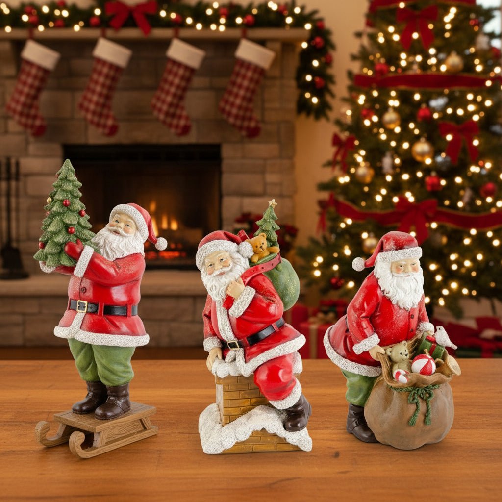 Primitive Vintage look Christmas Traditional Festive Santa Figurine 3 Styles - The Primitive Pineapple Collection