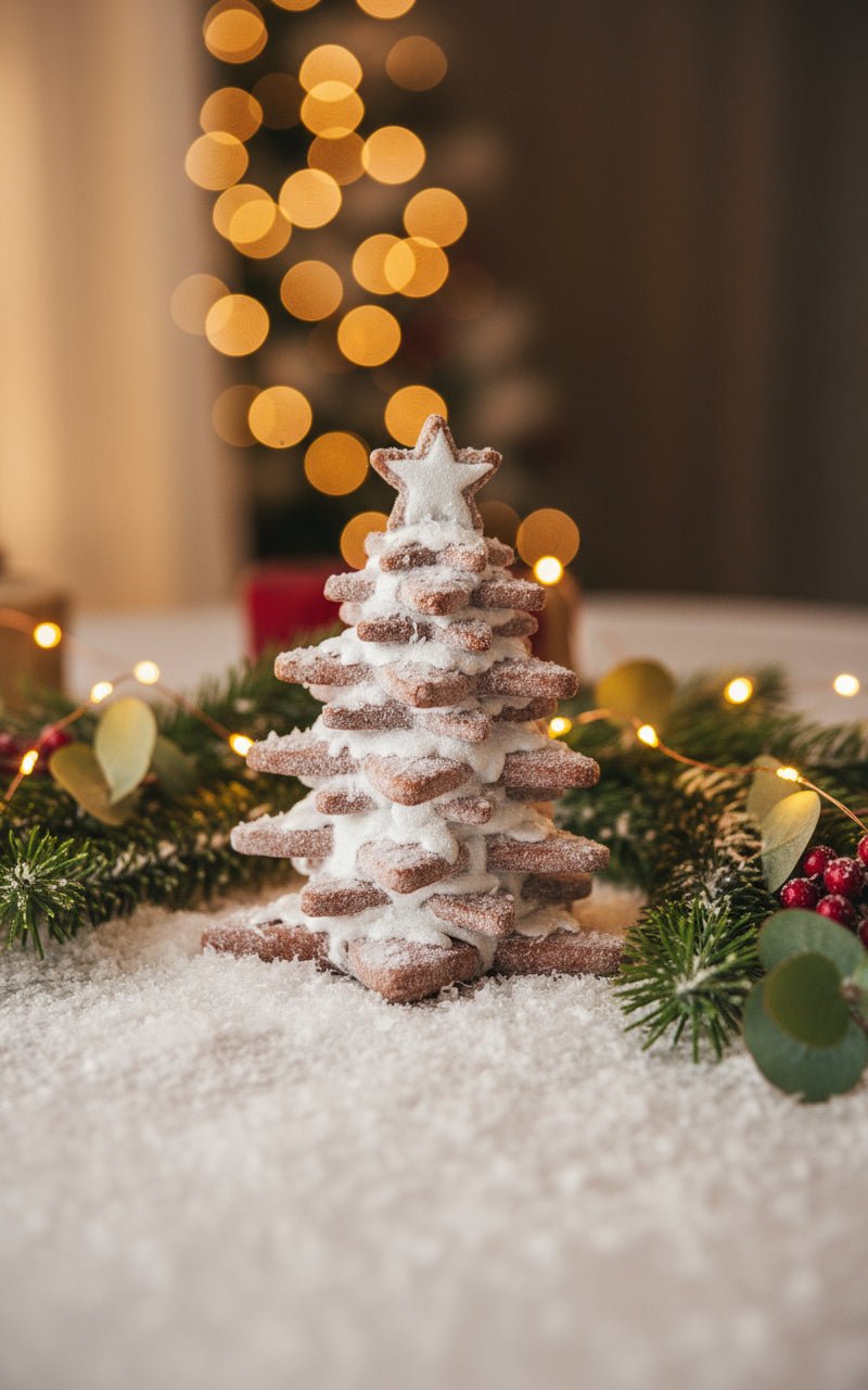 Vintage look Christmas Glittered White Frosted Gingerbread Cookie Tree 2 Styles - The Primitive Pineapple Collection