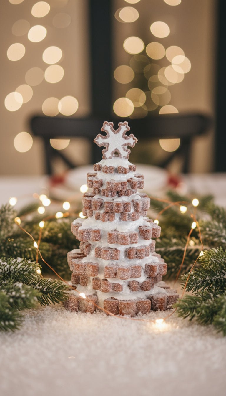 Vintage look Christmas Glittered White Frosted Gingerbread Cookie Tree 2 Styles - The Primitive Pineapple Collection