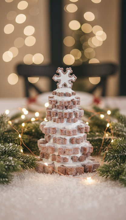 Vintage look Christmas Glittered White Frosted Gingerbread Cookie Tree 2 Styles - The Primitive Pineapple Collection