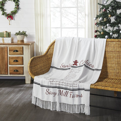 Primitive Christmas Sawyer Mill Santa Cookies Woven Throw 50x60 - The Primitive Pineapple Collection