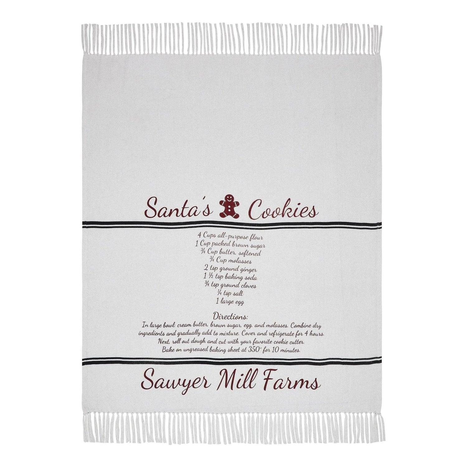 Primitive Christmas Sawyer Mill Santa Cookies Woven Throw 50x60 - The Primitive Pineapple Collection