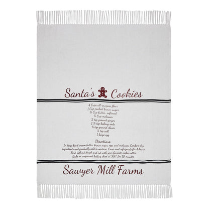 Primitive Christmas Sawyer Mill Santa Cookies Woven Throw 50x60 - The Primitive Pineapple Collection