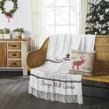 Primitive Christmas Sawyer Mill Santa Cookies Woven Throw 50x60 - The Primitive Pineapple Collection