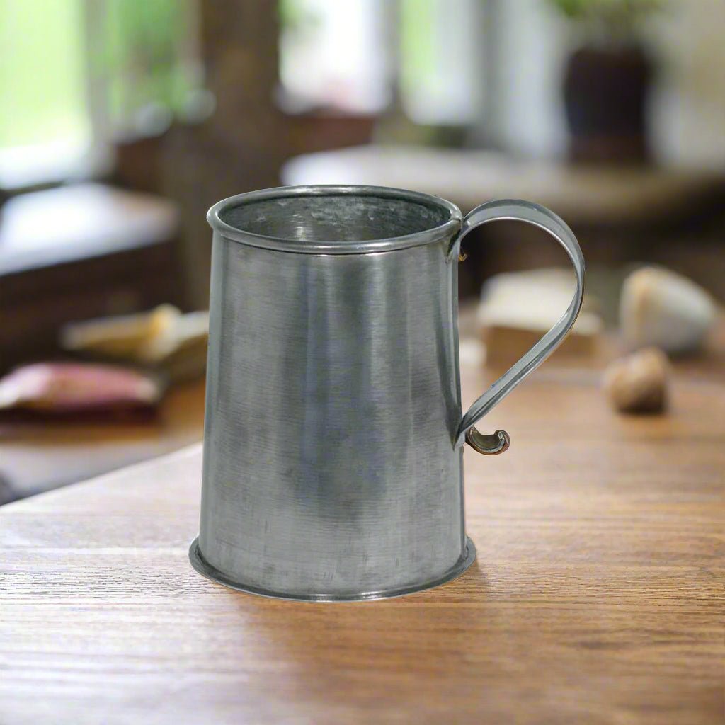 Primitive Colonial Reproduction 5&quot; Tin Pint Tankard - The Primitive Pineapple Collection