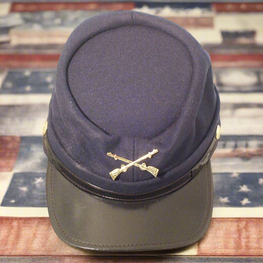 Primitive Colonial Civil War Reproduction Blue Union Wool Fatigue Kepi Cap - The Primitive Pineapple Collection