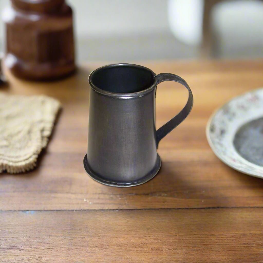 Primitive Colonial Reproduction 2 3/4&quot; Small Tin Tankard - The Primitive Pineapple Collection