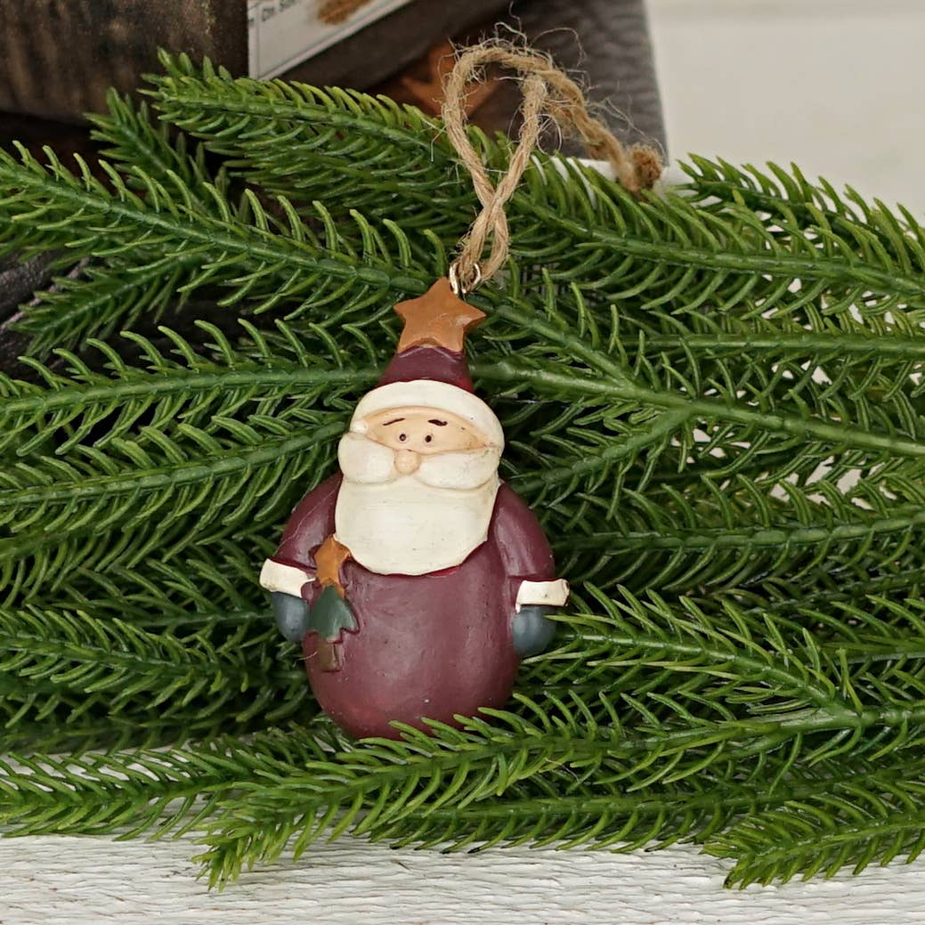 Primitive Christmas Old World Santa Ornament 2.5&quot; - The Primitive Pineapple Collection