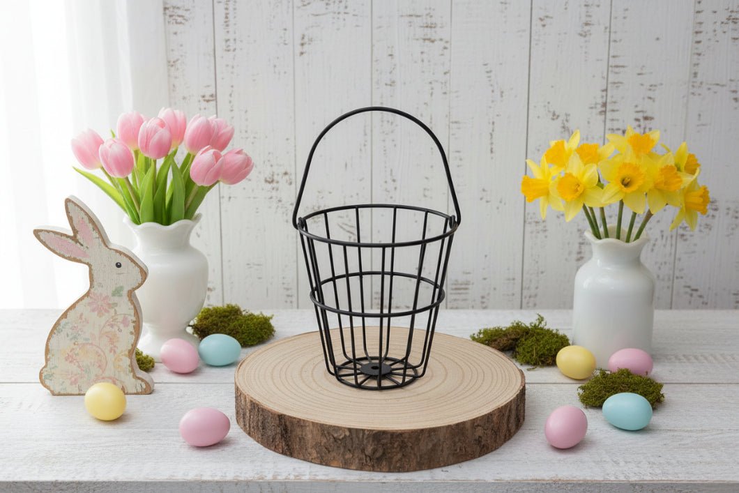 Primitive Spring Easter 6" Wire Egg Basket - The Primitive Pineapple Collection