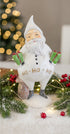 Primitive Christmas Folk Art Glitter White Santa 12.5" 2 styles - The Primitive Pineapple Collection