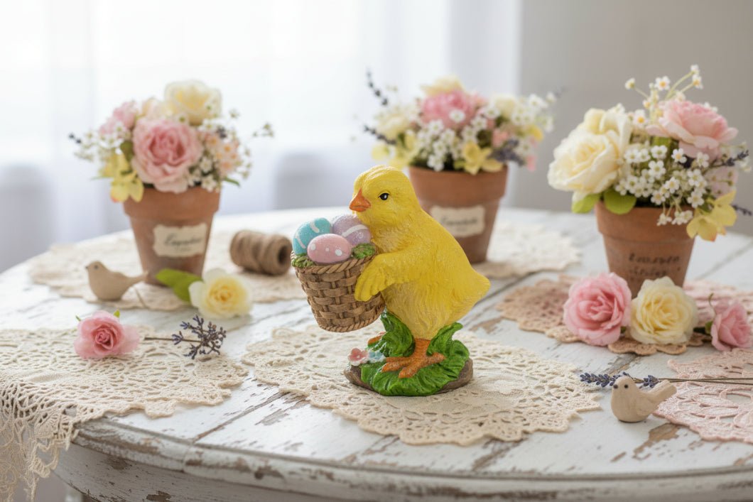 Farmhouse Spring Easter Egg Hunt Chickie Figurine 2 Designs - The Primitive Pineapple Collection