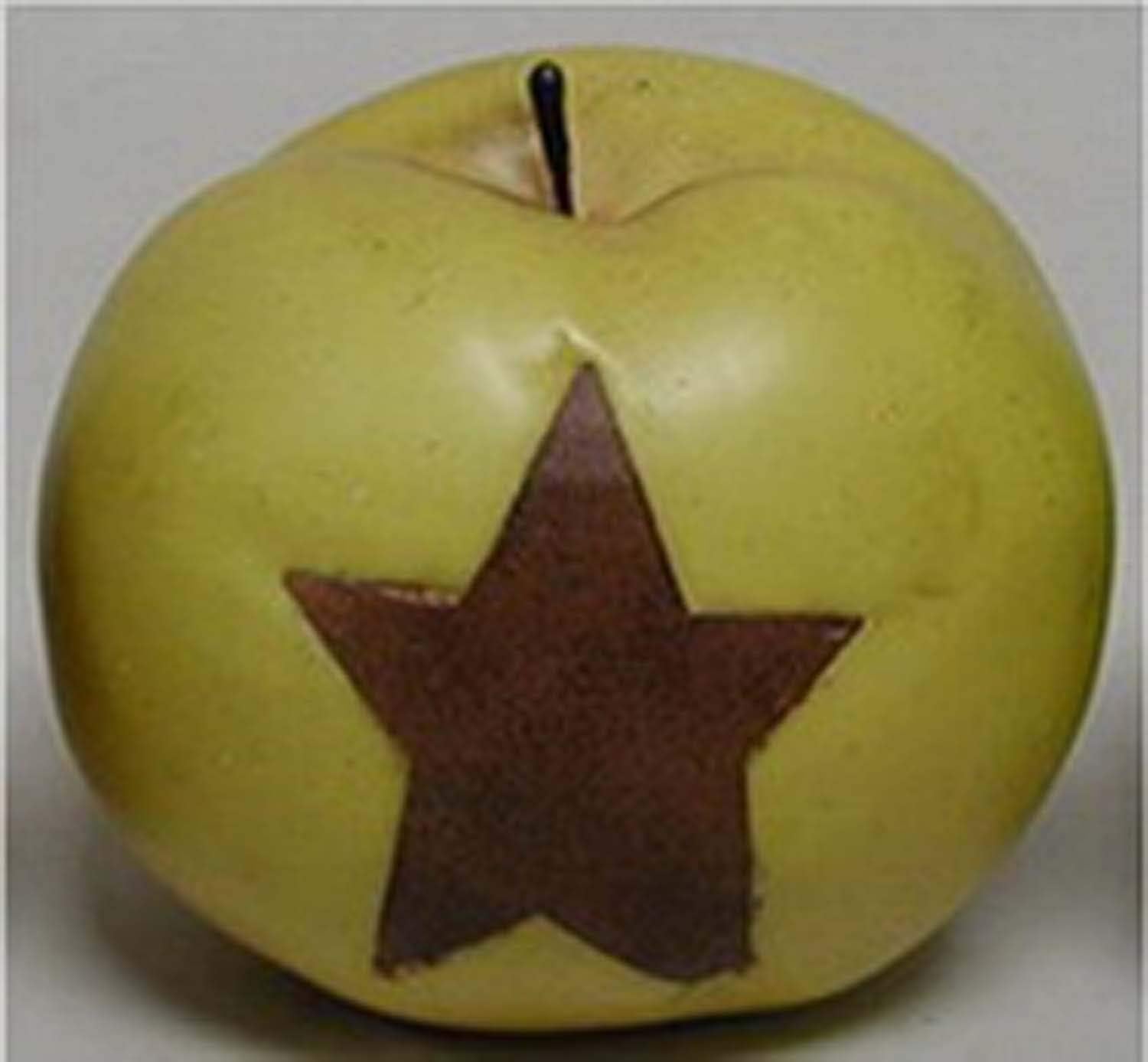 Primitive Colonial 4 Inch Large Yellow Apple with Star Bowl Filler