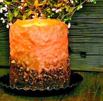 Primitive/Country Handcrafted Electric Hearth Evening Mocha 5" x 4’5" - The Primitive Pineapple Collection