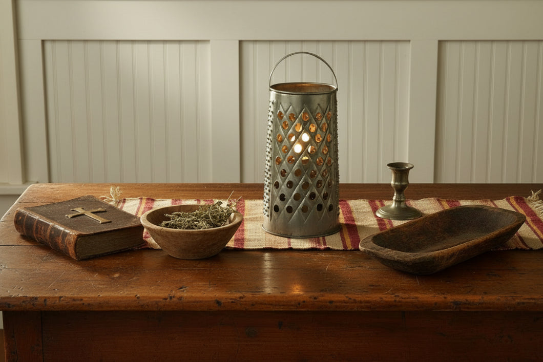 Primitive Farmhouse Cheese Grater Accent Lamp - The Primitive Pineapple Collection
