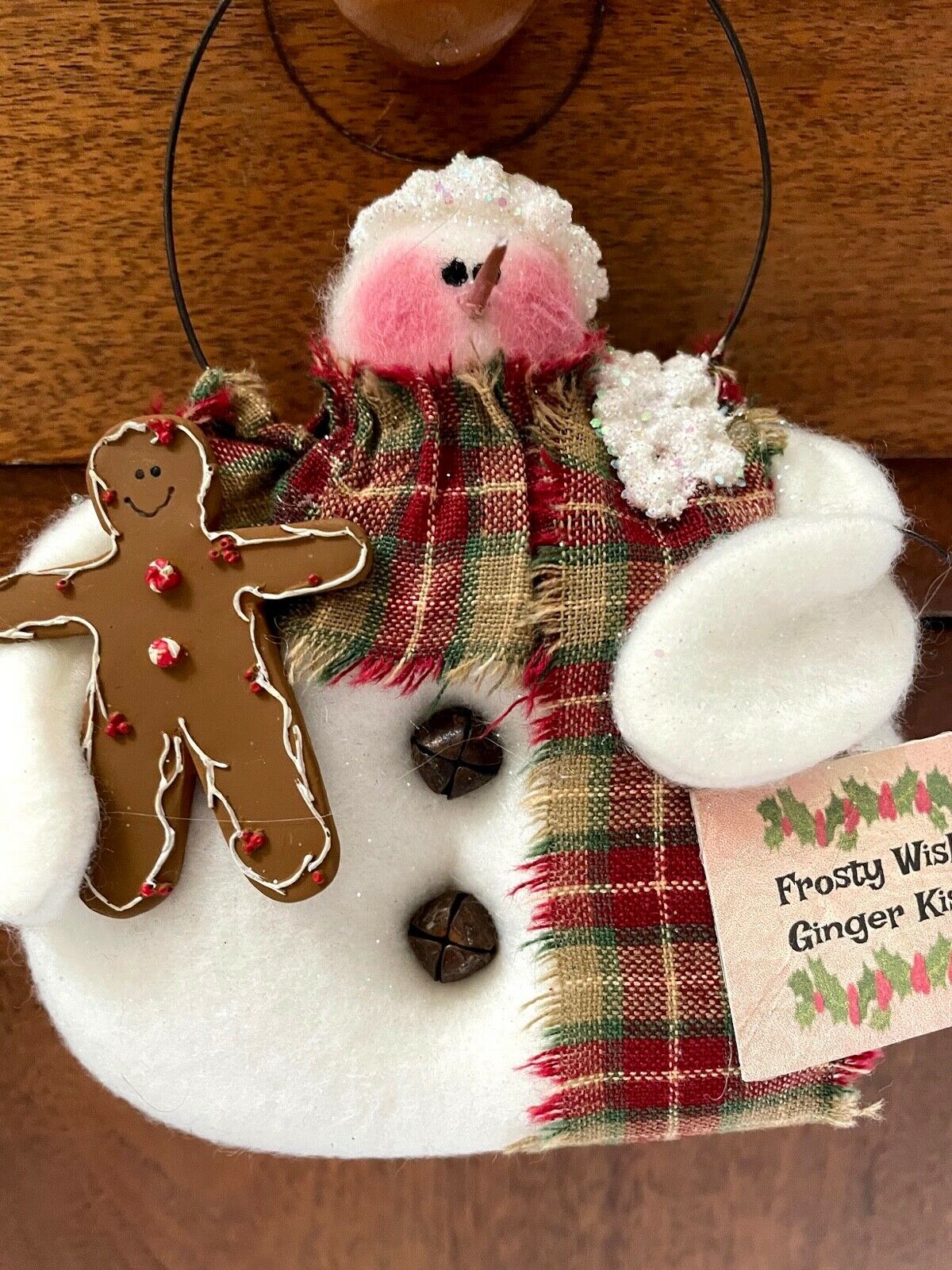 Primitive Handmade Christmas Frosty Wishes, Ginger Kisses Snowman - The Primitive Pineapple Collection
