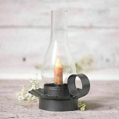 Primitive/Country 4" Battery Operated Gray Taper Candle W/Timer - The Primitive Pineapple Collection
