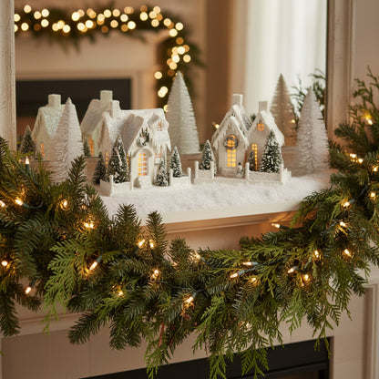 Christmas Bethany Lowe Large Ivory Cottage 2pc Putz Houses LG1775S - The Primitive Pineapple Collection
