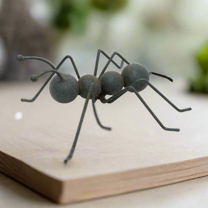 Halloween Garden Art Whimsical Black Metal Ant 6" - The Primitive Pineapple Collection