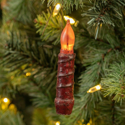 Ragon House Primitive Cranberry Hanging Taper Candle – 4.5" Battery Operated with Timer - The Primitive Pineapple Collection