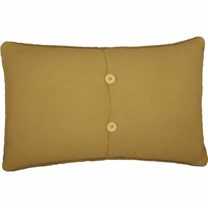 Primitive/Country Heritage Farms Sheep and Star Hooked Pillow 14x22 - The Primitive Pineapple Collection