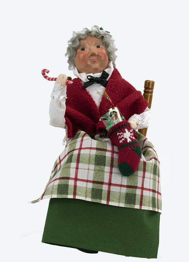 Primitive Colonial Byers Choice Christmas Mrs Claus on Rocker 3246W - The Primitive Pineapple Collection