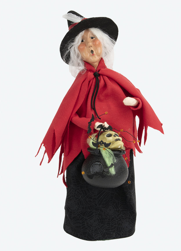 Primitive Colonial Byers Choice Halloween Witch w Cauldron 7242