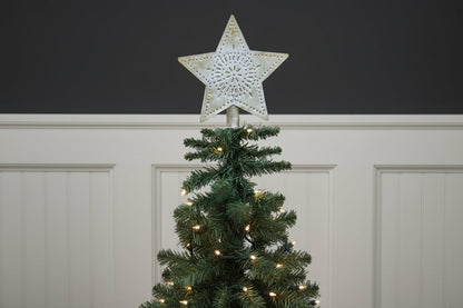 Primitive Christmas Whitewashed Punched Tin 5" Tin Star - The Primitive Pineapple Collection