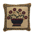 Primitive/Country Folk art Hooked 18" Pillow Flower Basketw/insert - The Primitive Pineapple Collection