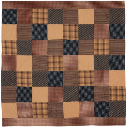 Primitive Farmhouse Patriotic Patch Shower Curtain 72x72 Patchwork - The Primitive Pineapple Collection