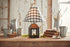 Primitive Country Tin Colonial Lantern Lamp w/ Gray Check Shade - The Primitive Pineapple Collection
