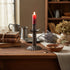 Primitive Colonial Electric Barton Candlestick Light in Kettle Black - The Primitive Pineapple Collection