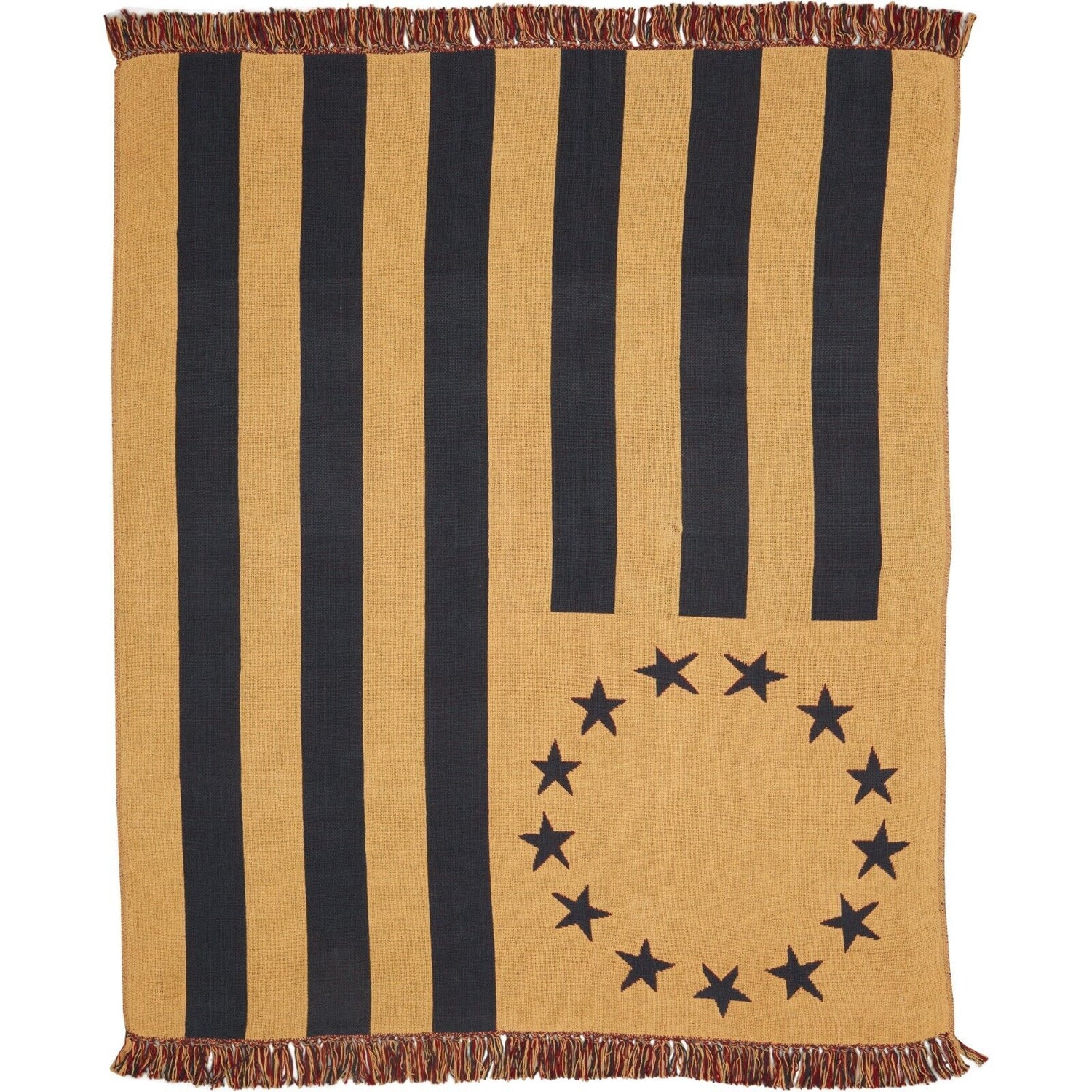 Primitive Farmhouse Patriotic Old Glory Flag Woven Throw 50" x 60" - The Primitive Pineapple Collection