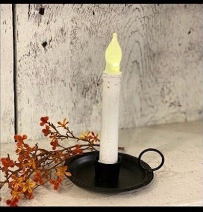 Primitive Colonial Small Black Taper Candlestick Holder 3.25 - The Primitive Pineapple Collection