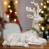 Ragon House Christmas Resting Reindeer w/ Wreath 6.5" Figurine - The Primitive Pineapple Collection