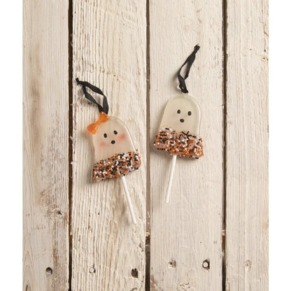 Bethany Lowe Halloween Ghostie Boy Lollipop Ornament w/ Sprinkles TF1261B - The Primitive Pineapple Collection