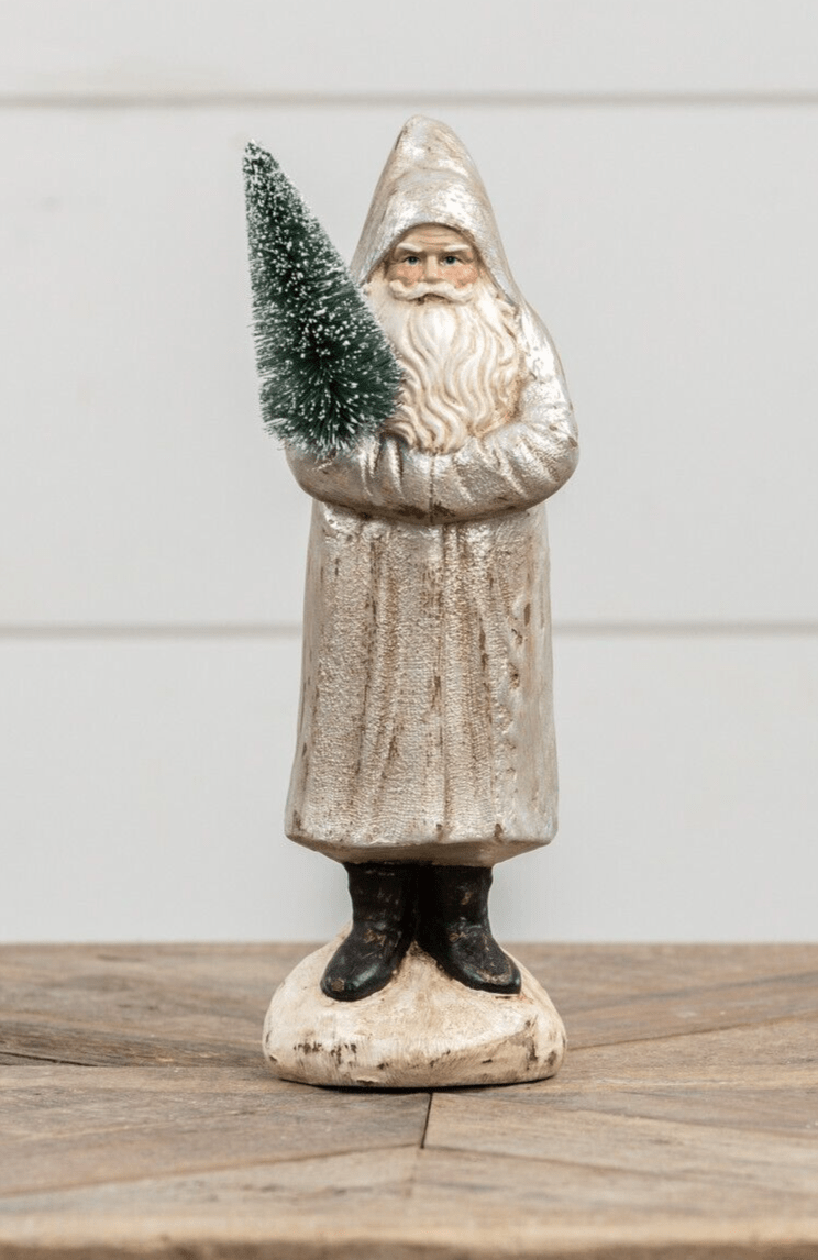Primitive Ragon House Christmas 10.25" Primitive Belsnickle Silver Santa Claus - The Primitive Pineapple Collection