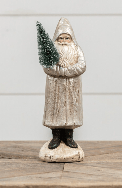 Primitive Ragon House Christmas 10.25" Primitive Belsnickle Silver Santa Claus - The Primitive Pineapple Collection