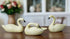 Primitive Farmhouse 3 pc Ivory Swan Shelf Sitters 4.5" - The Primitive Pineapple Collection