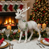 Ragon House Christmas Vintage Look 13" Standing Reindeer with Wreath Figurine - The Primitive Pineapple Collection