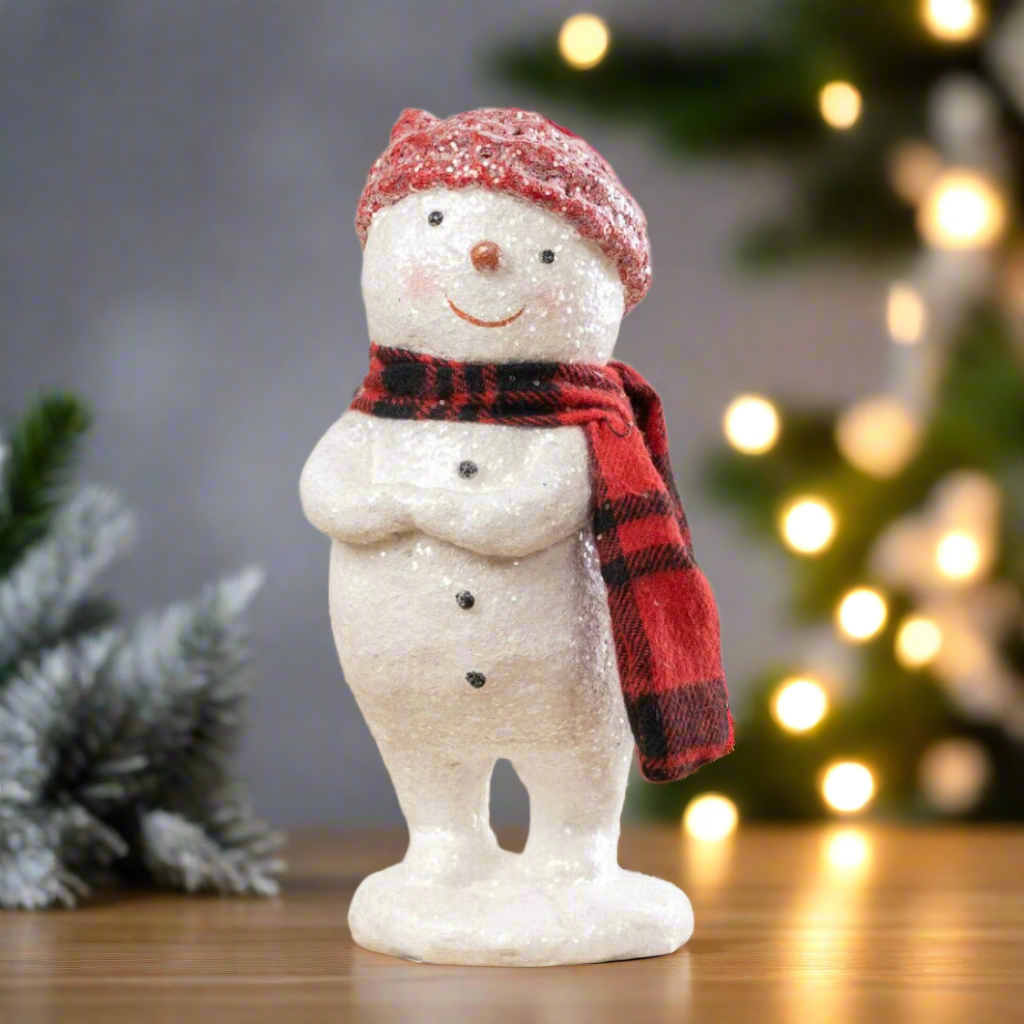 Primitive Christmas Ragon Retro 7.5" Red Stocking Cap Snowman - The Primitive Pineapple Collection