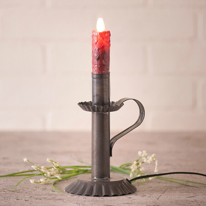 Primitive Grungy Burnt Cream 3.5" Moving flame Electric Light bulb Candle - The Primitive Pineapple Collection
