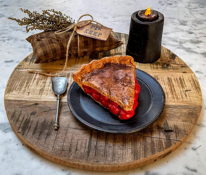 Primitive Farmhouse Handcrafted Faux Cherry Pie Slice - The Primitive Pineapple Collection