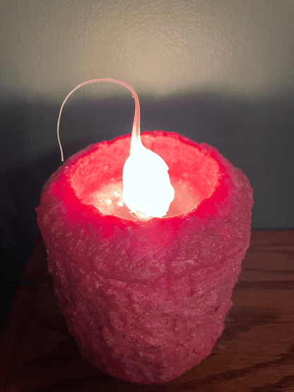 Primitive/Country Handcrafted Electric Hearth Rose Petal and Birch Candle 5x4’5" - The Primitive Pineapple Collection