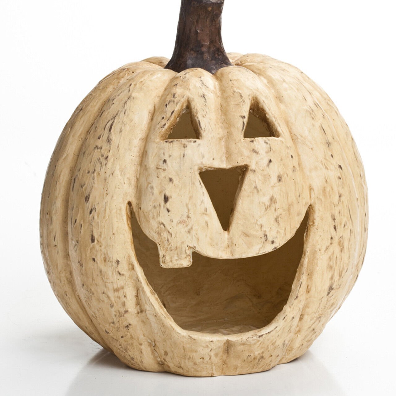Halloween Fall Collectable 11” White Big Mouth Pumpkin Luminary - The Primitive Pineapple Collection