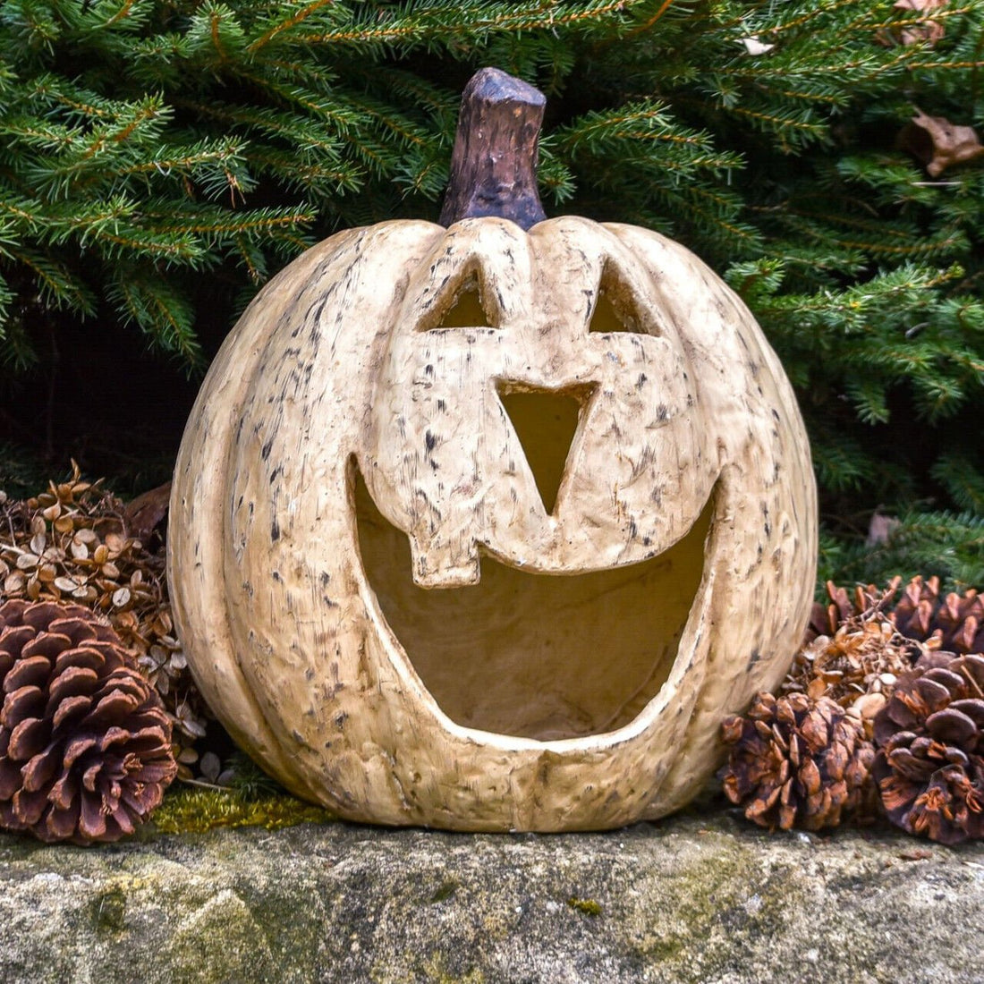 Ragon House Halloween Fall Collectable 11” White Big Mouth Pumpkin Lum ...