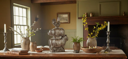 Primitive Spring Easter Silver Stacked Farm Animal Chocolate Mold 10.75" H - The Primitive Pineapple Collection