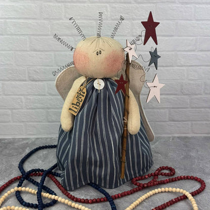 Honey and Me Farmhouse Liberty the Americana Angel Doll 13&quot; - The Primitive Pineapple Collection